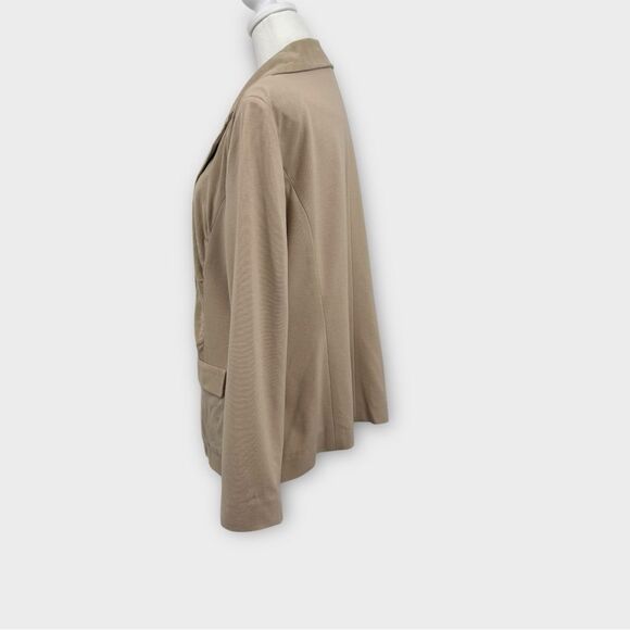 Doncaster Blazer Mixed Fabric Suede Leather and Knit in Beige Women’s Size 14 - Picture 8 of 10